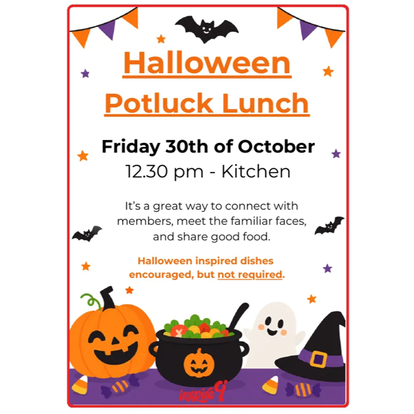 Halloween Potluck Lunch flyer
